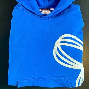 Blue fleece lined TNA hoodie w logo